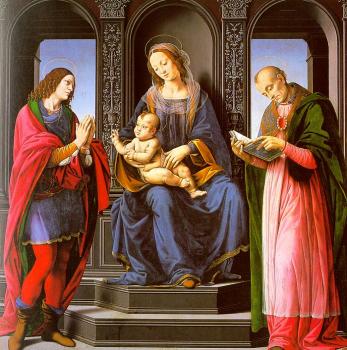洛倫佐 迪 尅雷蒂 The Virgin and Child with St Julian and St Nicholas of Myra